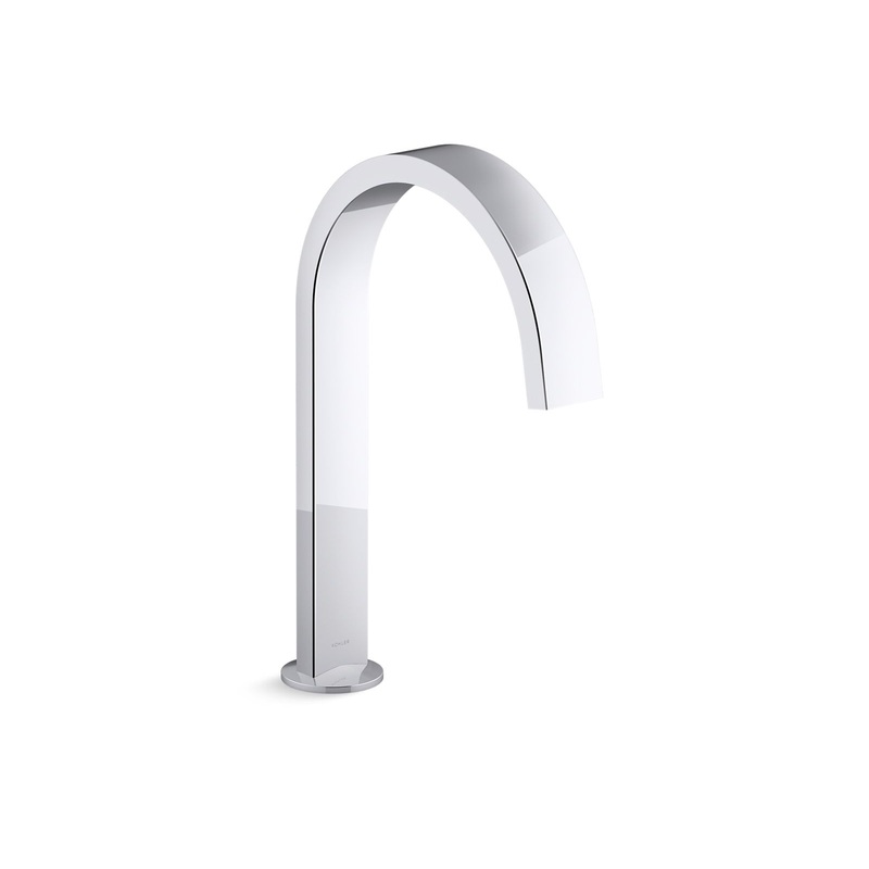 KOHLER K-77986-CP Components Deck-Mount Bath Spout With Ribbon Design In Polished Chrome