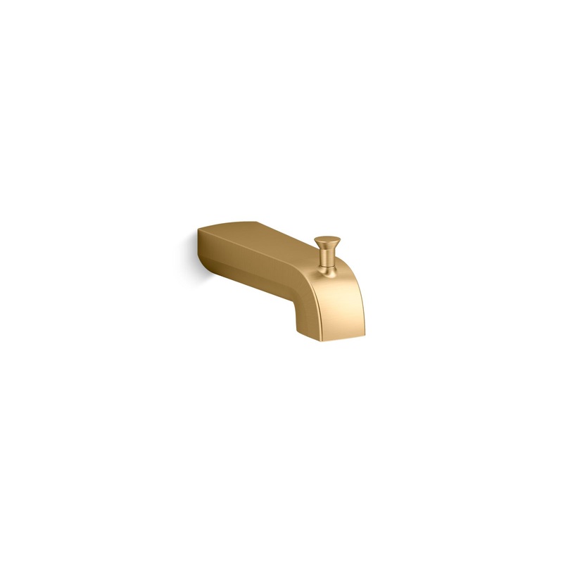 KOHLER K-97089-2MB Pitch Wall-Mount Diverter Bath Spout In Vibrant Brushed Moderne Brass