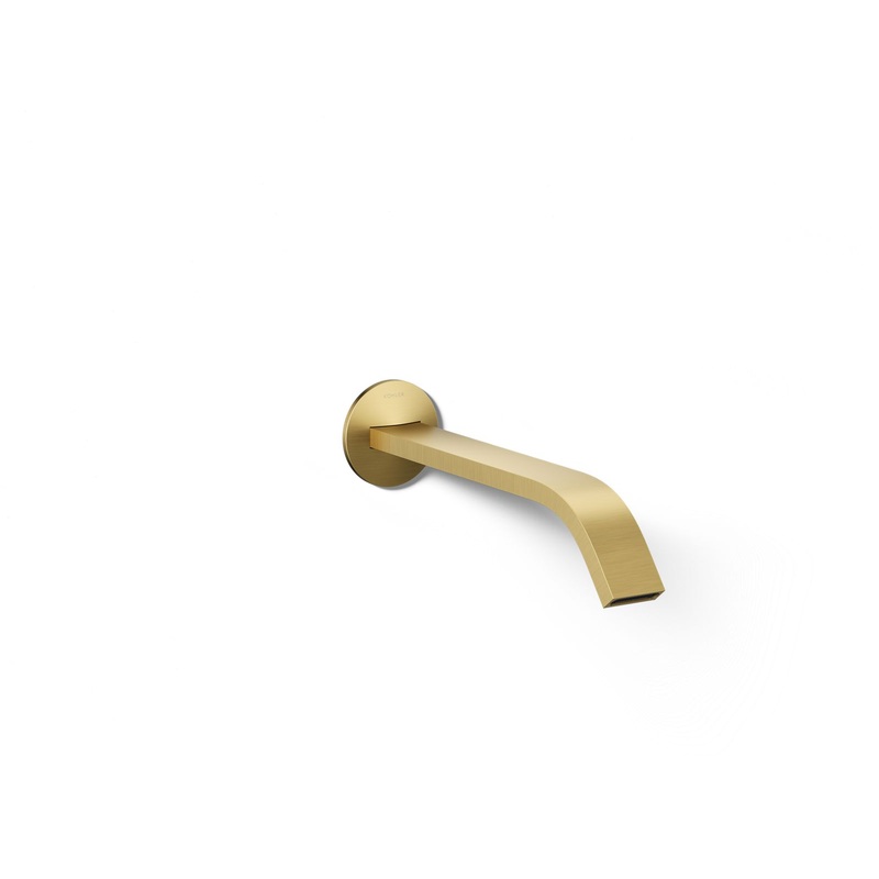 KOHLER K-T23888-2MB Components Wall-Mount Bathroom Sink Faucet Spout With Ribbon Design, 1.2 Gpm In Vibrant Brushed Moderne Brass