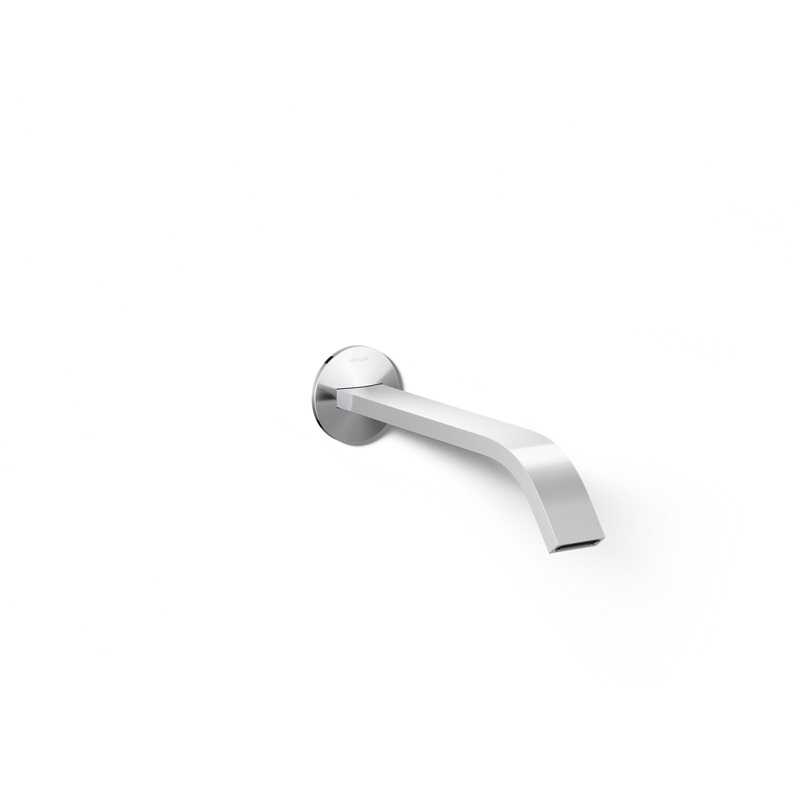KOHLER K-T23888-CP Components Wall-Mount Bathroom Sink Faucet Spout With Ribbon Design, 1.2 Gpm In Polished Chrome