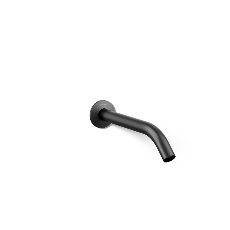 KOHLER K-T23890-BL Components Wall-Mount Bathroom Sink Faucet Spout With Tube Design, 1.2 Gpm In Matte Black