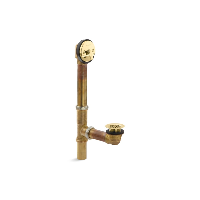 KOHLER K-11660-PB Swiftflo 1-1/2" Adjustable Drain, 17-Gauge Brass, For 14" To 16" Baths In Vibrant Polished Brass