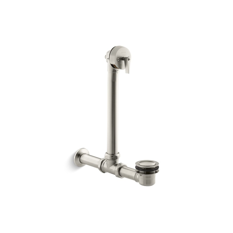 KOHLER K-7104-BN Iron Works Exposed Bath Drain For Above-The-Floor Installation In Vibrant Brushed Nickel
