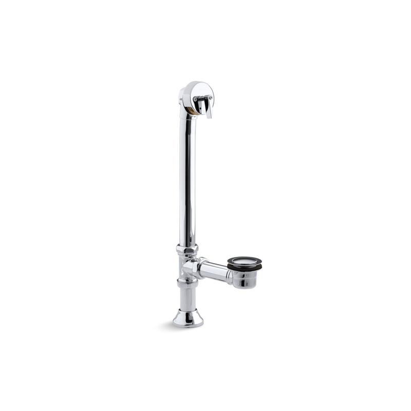 KOHLER K-7178-CP Iron Works Decorative 1-1/2" Adjustable Pop-Up Bath Drain For 5' Whirlpool With Tailpiece In Polished Chrome