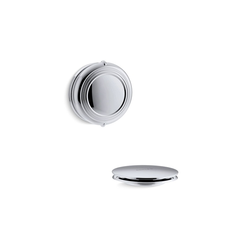 KOHLER K-T37393-CP Pureflo Traditional Rotary-Turn Bath Drain Trim In Polished Chrome