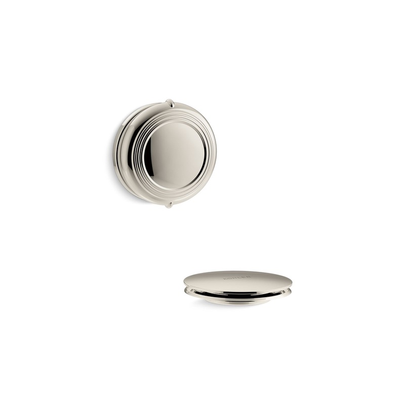 KOHLER K-T37393-SN Pureflo Traditional Rotary-Turn Bath Drain Trim In Vibrant Polished Nickel