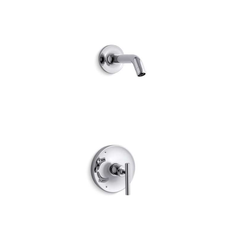 KOHLER K-TLS14422-4-CP Purist Rite-Temp Shower Trim Kit With Lever Handle, Without Showerhead In Polished Chrome