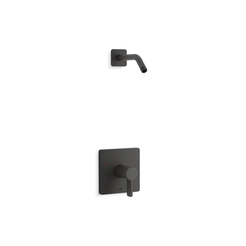 KOHLER K-TLS23503-4-BL Parallel Rite-Temp Shower Trim Kit, Without Showerhead In Matte Black