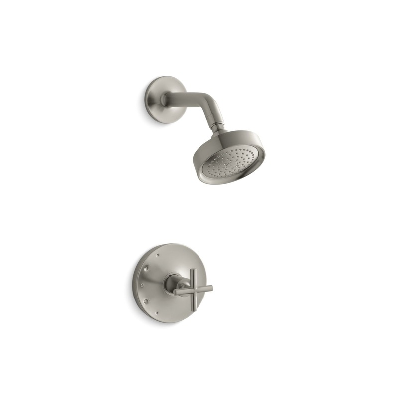 KOHLER K-TS14422-3-BN Purist Rite-Temp Shower Trim Kit With Cross Handle, 2.5 Gpm In Vibrant Brushed Nickel
