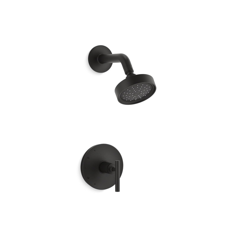 KOHLER K-TS14422-4G-BL Purist Rite-Temp Shower Trim Kit With Lever Handle, 1.75 Gpm In Matte Black