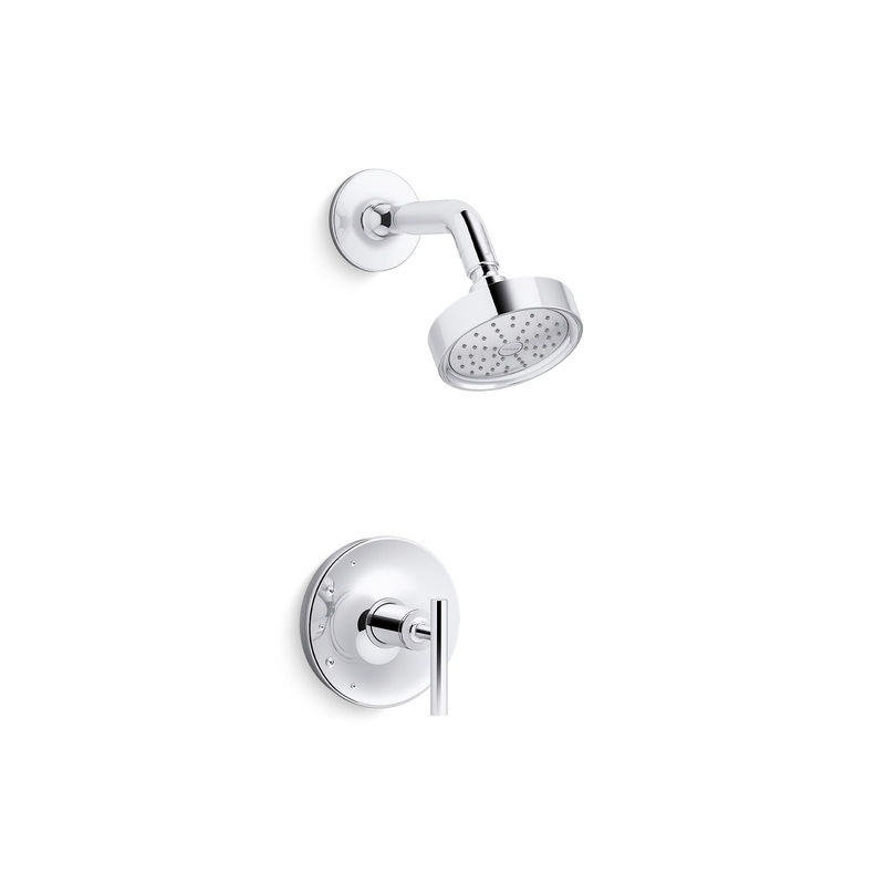 KOHLER K-TS14422-4G-CP Purist Rite-Temp Shower Trim Kit With Lever Handle, 1.75 Gpm In Polished Chrome