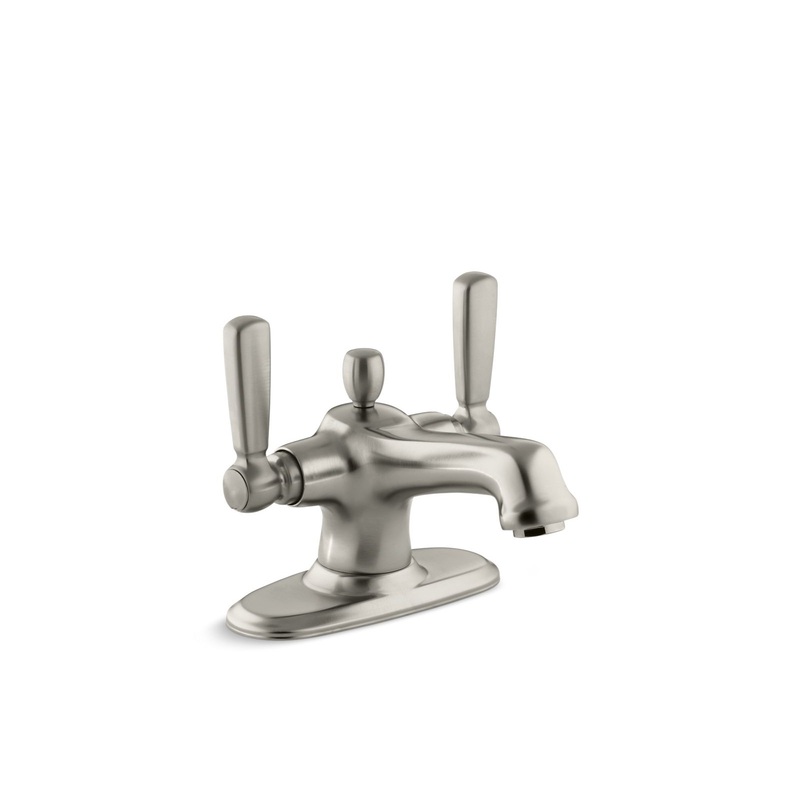 KOHLER K-10579-4-BN Bancroft Monoblock Bathroom Sink Faucet, 1.2 Gpm In Vibrant Brushed Nickel
