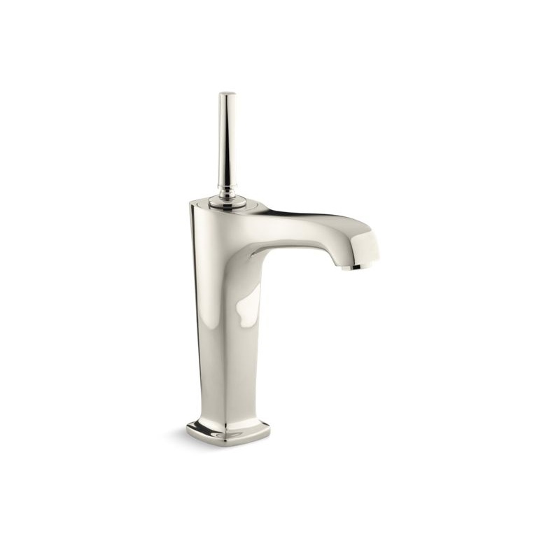 KOHLER K-16231-4-SN Margaux Tall Single-hole bathroom sink faucet with 6-3/8" spout and lever handle