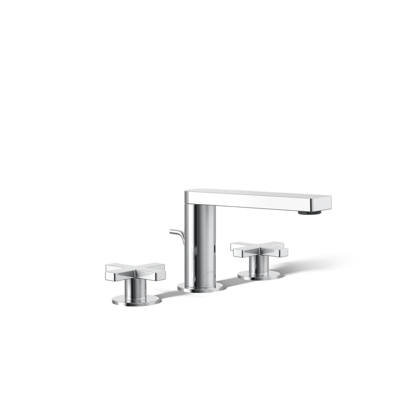 KOHLER K-73060-3-CP Composed Widespread Bathroom Sink Faucet With Cross Handles, 1.2 Gpm In Polished Chrome
