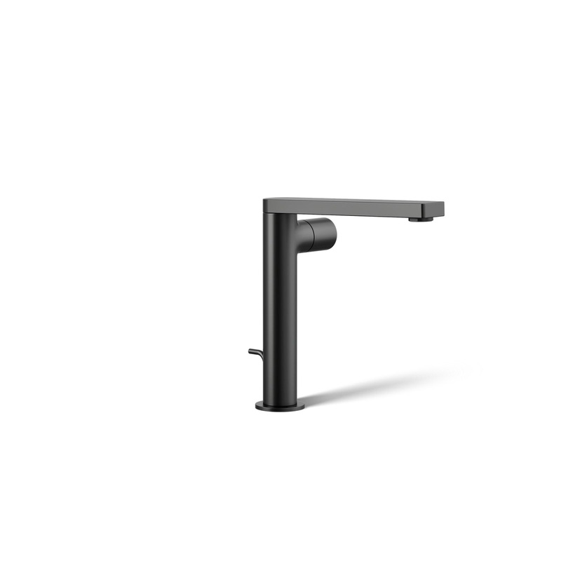 KOHLER K-73159-7-BL Composed Tall Single-Handle Bathroom Sink Faucet With Cylindrical Handle, 1.2 Gpm In Matte Black