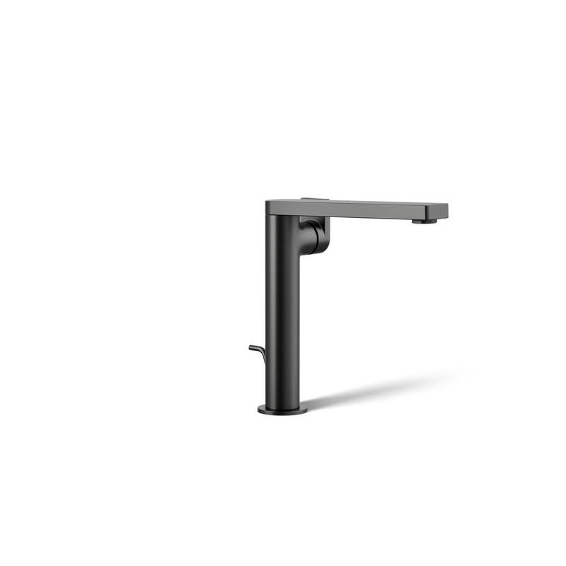 KOHLER K-73168-4-BL Composed Tall Single-Handle Bathroom Sink Faucet With Lever Handle, 1.2 Gpm In Matte Black