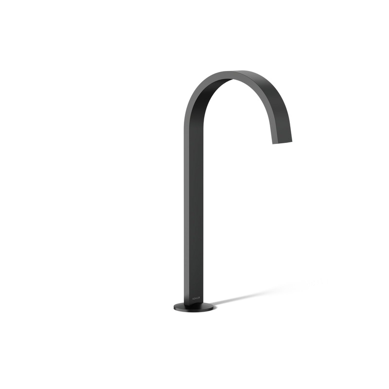 KOHLER K-77966-BL Components Bathroom Sink Faucet Spout With Ribbon Design, 1.2 Gpm In Matte Black
