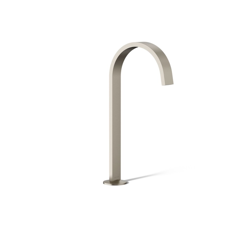 KOHLER K-77966-BN Components Bathroom Sink Faucet Spout With Ribbon Design, 1.2 Gpm In Vibrant Brushed Nickel