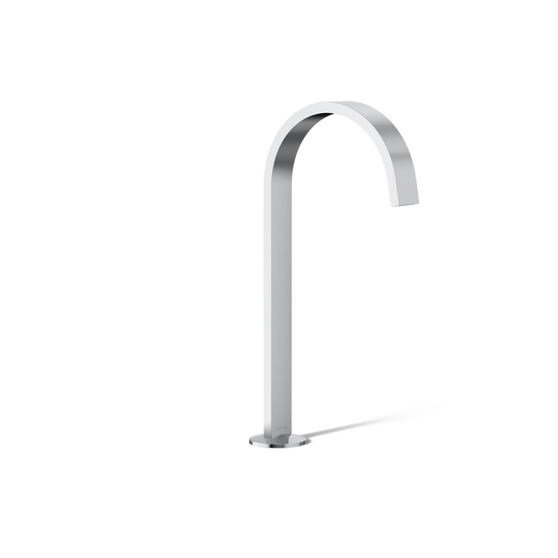 KOHLER K-77966-CP Components Bathroom Sink Faucet Spout With Ribbon Design, 1.2 Gpm In Polished Chrome