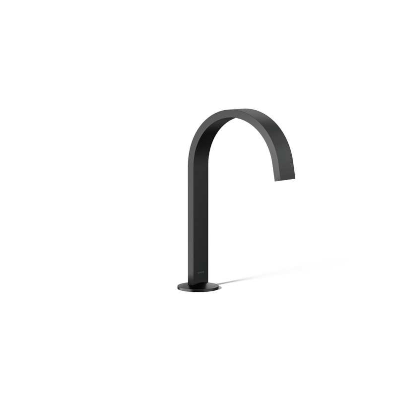 KOHLER K-77968-BL Components Bathroom Sink Faucet Spout With Ribbon Design, 1.2 Gpm In Matte Black