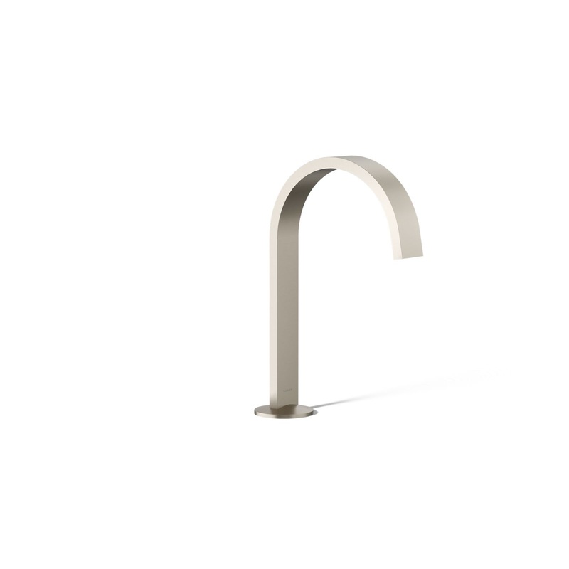 KOHLER K-77968-BN Components Bathroom Sink Faucet Spout With Ribbon Design, 1.2 Gpm In Vibrant Brushed Nickel