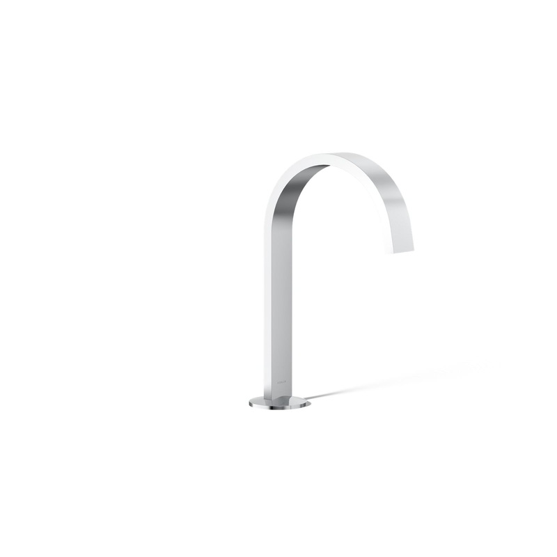 KOHLER K-77968-CP Components Bathroom Sink Faucet Spout With Ribbon Design, 1.2 Gpm In Polished Chrome