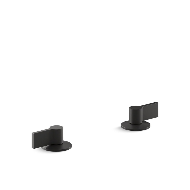 KOHLER K-77990-4-BL Components Deck-Mount Bath Faucet Handles With Lever Design In Matte Black