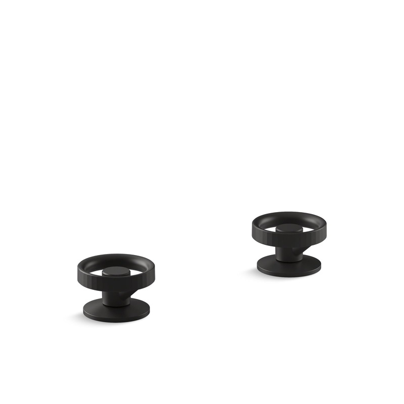 KOHLER K-77990-9-BL Components Deck-Mount Bath Faucet Handles With Industrial Design In Matte Black