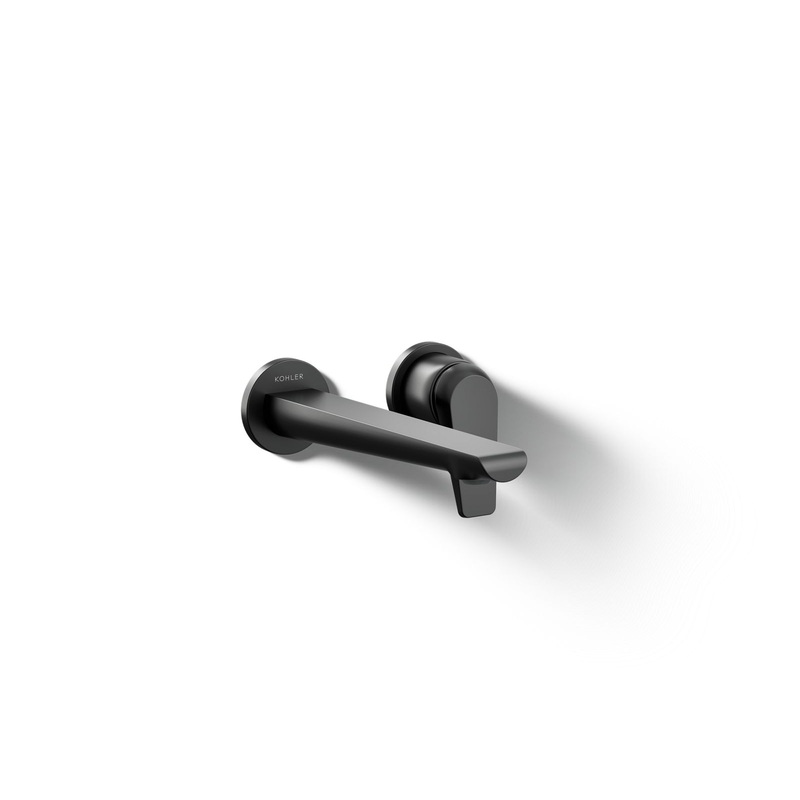 KOHLER K-97358-4-BL Avid Wall-Mount Bathroom Sink Faucet, 1.2 Gpm In Matte Black