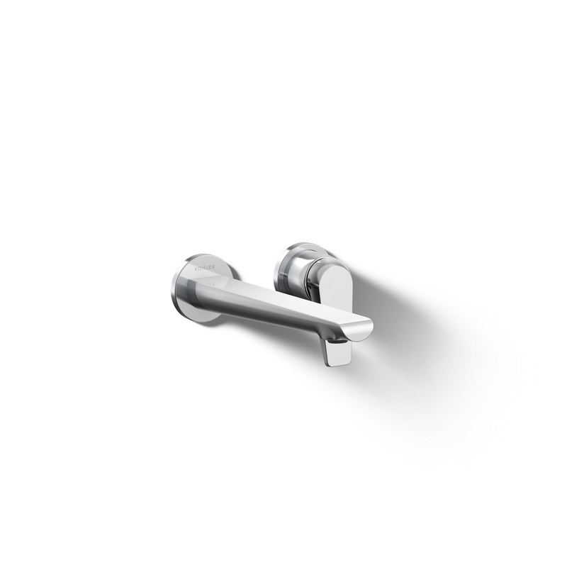 KOHLER K-97358-4-CP Avid Wall-Mount Bathroom Sink Faucet, 1.2 Gpm In Polished Chrome
