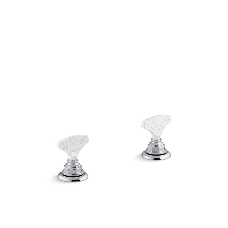 KOHLER K-98068-6HWL-CP Artifacts Howlite T-Handle Bathroom Sink Faucet Handles In Polished Chrome