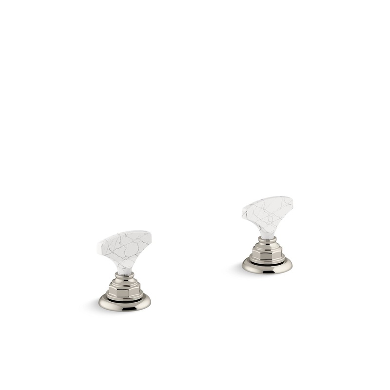 KOHLER K-98068-6HWL-SN Artifacts Howlite T-Handle Bathroom Sink Faucet Handles In Vibrant Polished Nickel