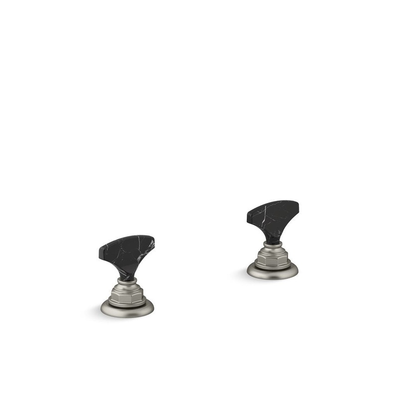KOHLER K-98068-6NRO-BN Artifacts Nero Marquina T-Handle Bathroom Sink Faucet Handles In Vibrant Brushed Nickel