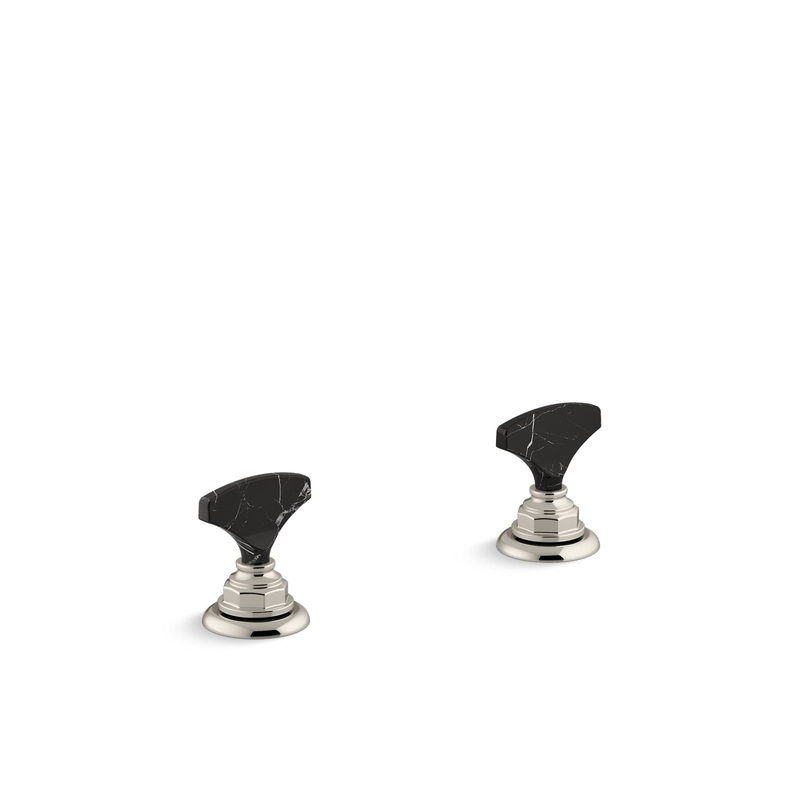 KOHLER K-98068-6NRO-SN Artifacts Nero Marquina T-Handle Bathroom Sink Faucet Handles In Vibrant Polished Nickel