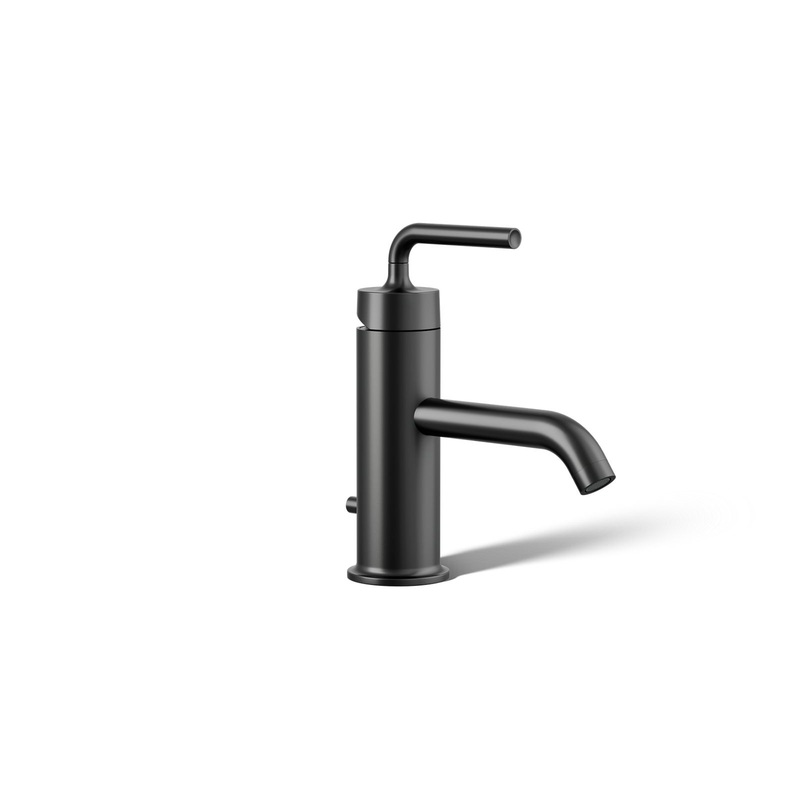 KOHLER K-14402-4A-BL Purist Single-Handle Bathroom Sink Faucet With Straight Lever Handle, 1.2 Gpm In Matte Black