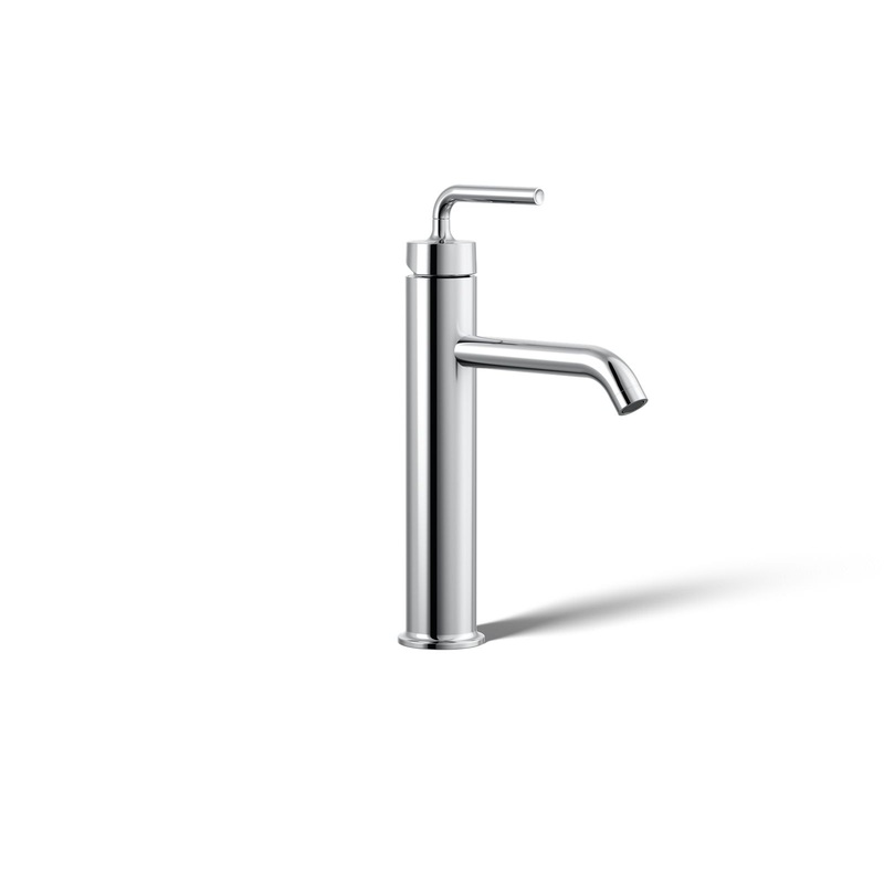 KOHLER K-14404-4A-CP Purist Tall Single-Handle Bathroom Sink Faucet With Lever Handle, 1.2 Gpm In Polished Chrome