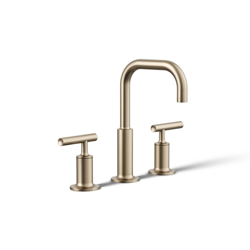 KOHLER K-14406-4-BV Purist Widespread Bathroom Sink Faucet With Lever Handles, 1.2 Gpm In Vibrant Brushed Bronze