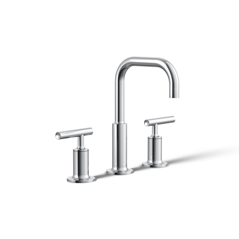 KOHLER K-14406-4-CP Purist Widespread Bathroom Sink Faucet With Lever Handles, 1.2 Gpm In Polished Chrome