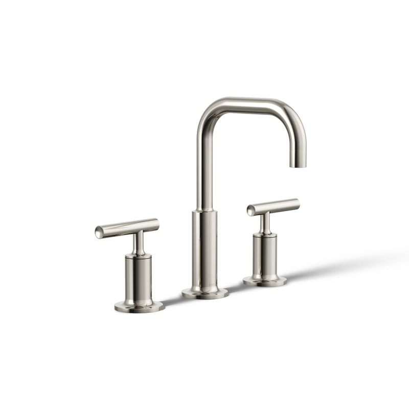 KOHLER K-14406-4-SN Purist Widespread Bathroom Sink Faucet With Lever Handles, 1.2 Gpm In Vibrant Polished Nickel