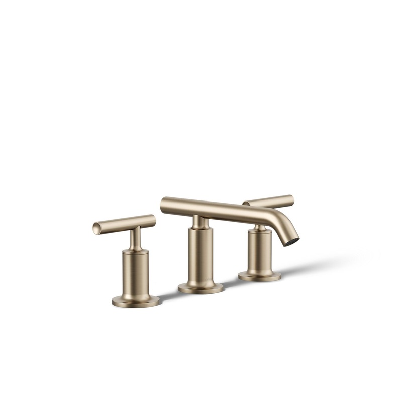 KOHLER K-14410-4-BV Purist Widespread Bathroom Sink Faucet With Lever Handles, 1.2 Gpm In Vibrant Brushed Bronze