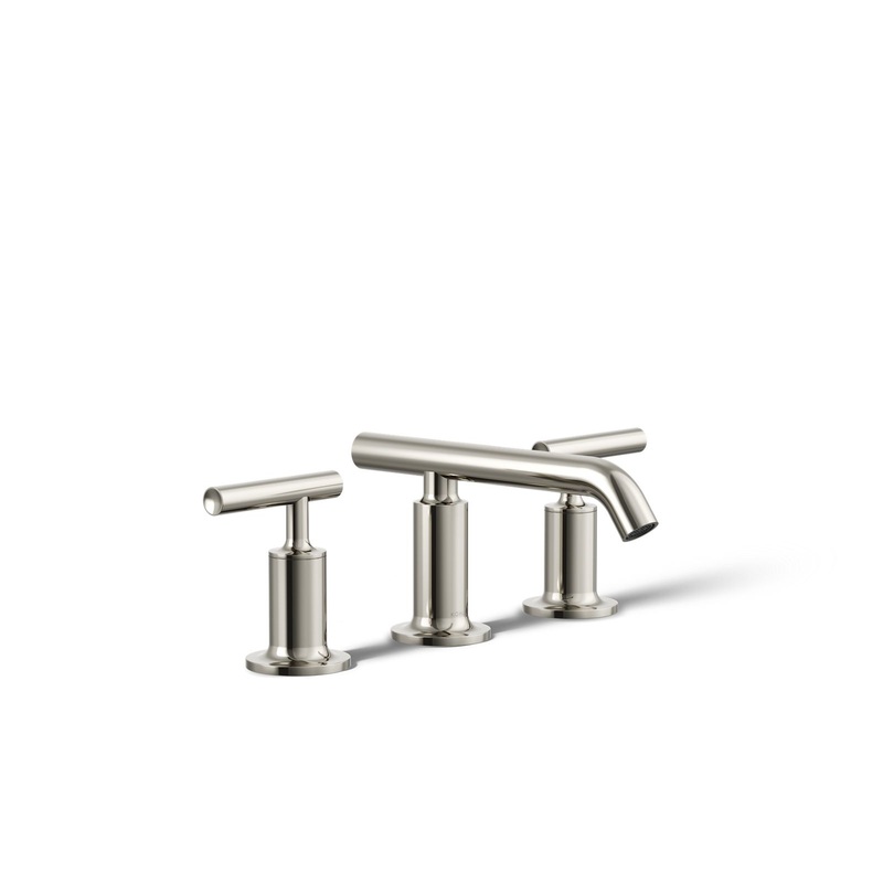 KOHLER K-14410-4-SN Purist Widespread Bathroom Sink Faucet With Lever Handles, 1.2 Gpm In Vibrant Polished Nickel