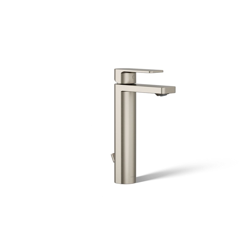 KOHLER K-23475-4-BN Parallel Tall Single-Handle Bathroom Sink Faucet, 1.2 Gpm In Vibrant Brushed Nickel