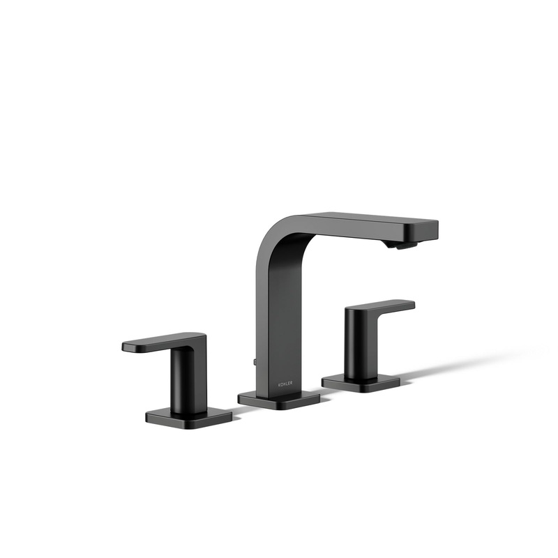 KOHLER K-23484-4-BL Parallel Widespread Bathroom Sink Faucet, 1.2 Gpm In Matte Black