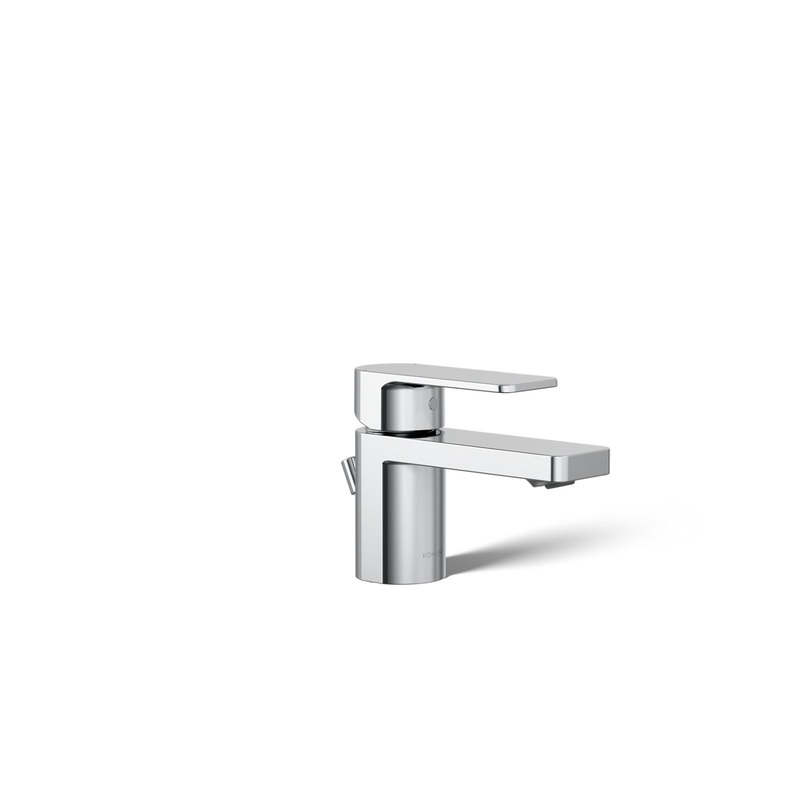 KOHLER K-24804-4-CP Parallel Low Single-Handle Bathroom Sink Faucet, 1.2 Gpm In Polished Chrome