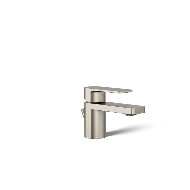KOHLER K-24804-4K-BN Parallel Low Single-Handle Bathroom Sink Faucet, 1.0 Gpm In Vibrant Brushed Nickel