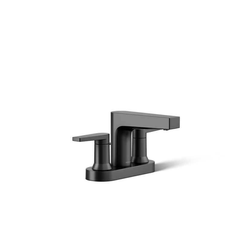 KOHLER K-97031-4-BL Taut Centerset Bathroom Sink Faucet, 1.2 Gpm In Matte Black