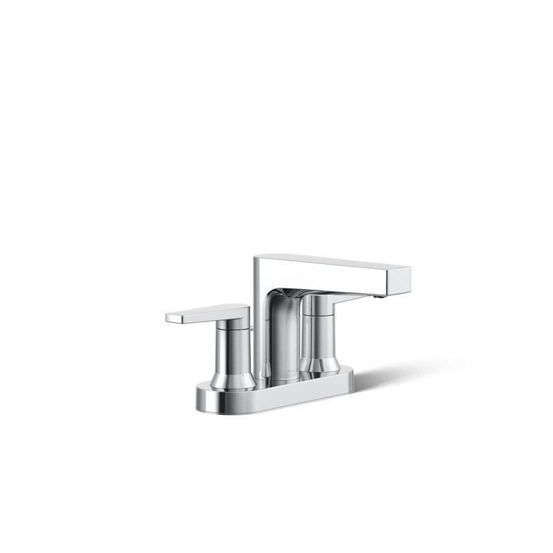 KOHLER K-97031-4-CP Taut Centerset Bathroom Sink Faucet, 1.2 Gpm In Polished Chrome