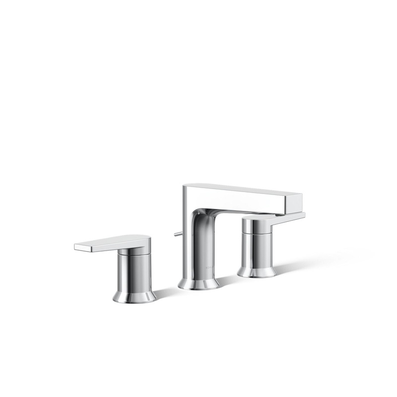 KOHLER K-97100-4-CP Taut Widespread Bathroom Sink Faucet, 1.2 Gpm In Polished Chrome
