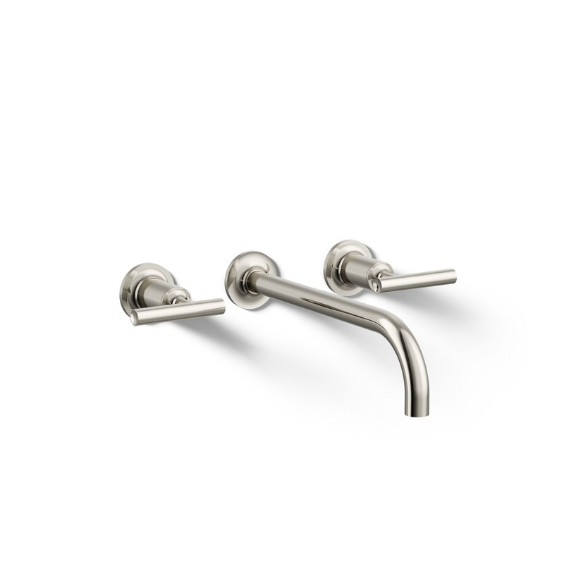 KOHLER K-T14414-4-SN Purist Wall-Mount Bathroom Sink Faucet Trim With Lever Handles, 1.2 Gpm In Vibrant Polished Nickel