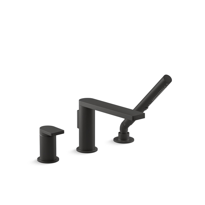 KOHLER K-73078-4-BL Composed Deck-Mount Bath Faucet With Handshower In Matte Black